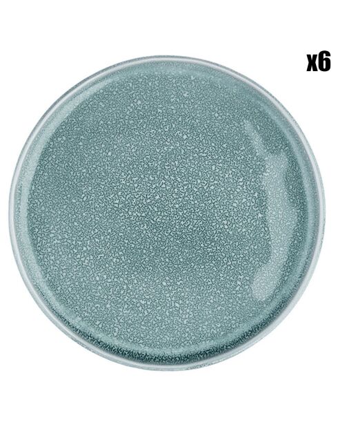6 Assiettes Magma bleues - D.20 cm