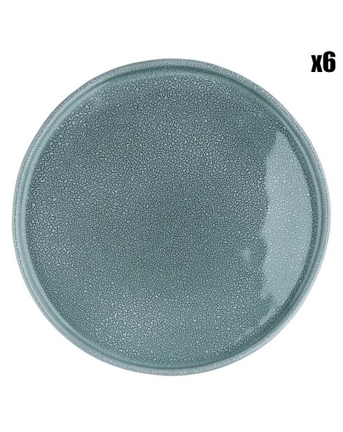 6 Assiettes Magma bleues - D.27 cm