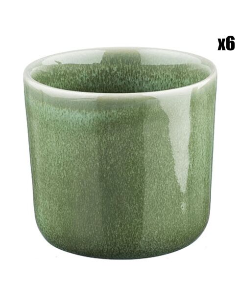 6 Mugs en Grès Magma verts - 20 cl