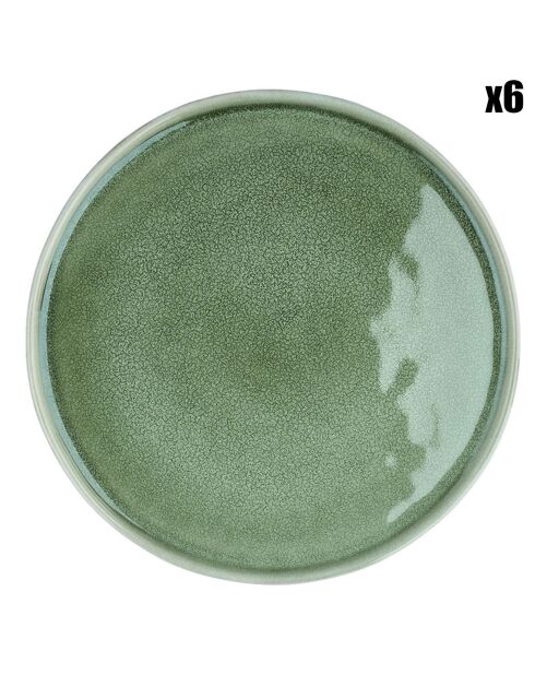 6 Assiettes Magma vertes - D.27 cm