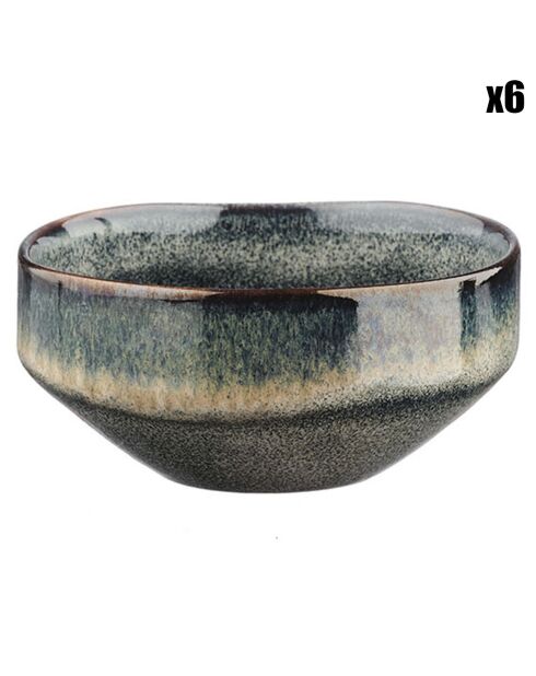 6 Bols Genesis bleu/gris kaki - D.11 cm