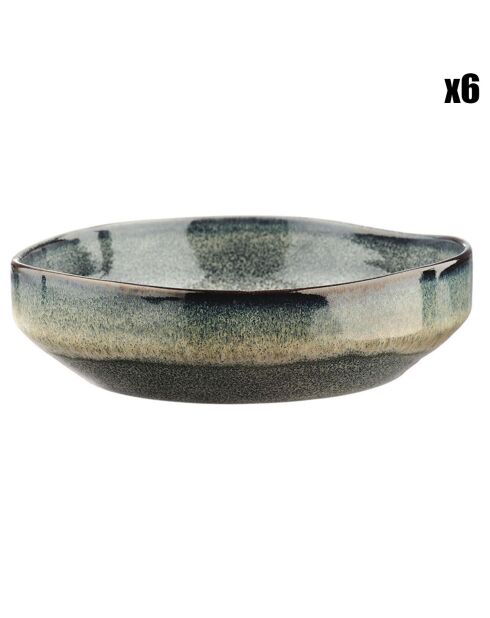 6 Bols Genesis bleu/gris kaki - D.17 cm