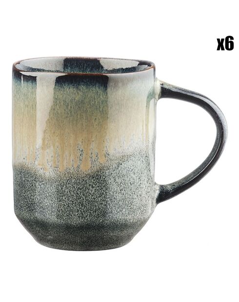 6 Mugs Genesis bleu/gris kaki - 40 cl