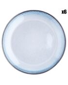 6 Assiettes Genesis bleues - D.27 cm