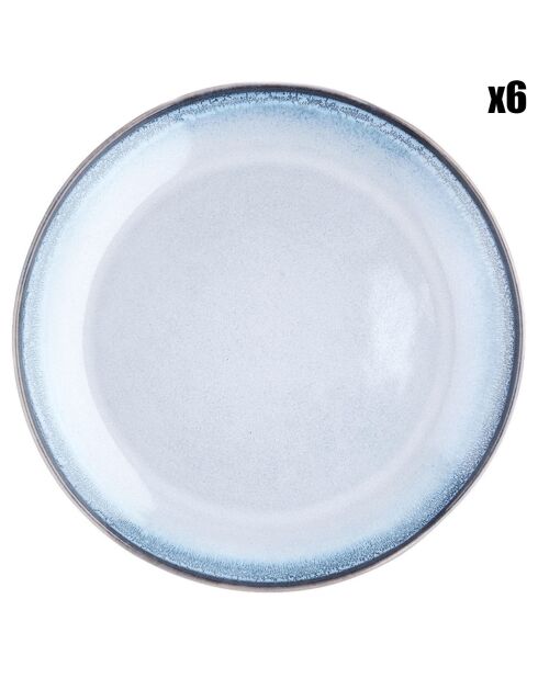 6 Assiettes Genesis bleues - D.27 cm