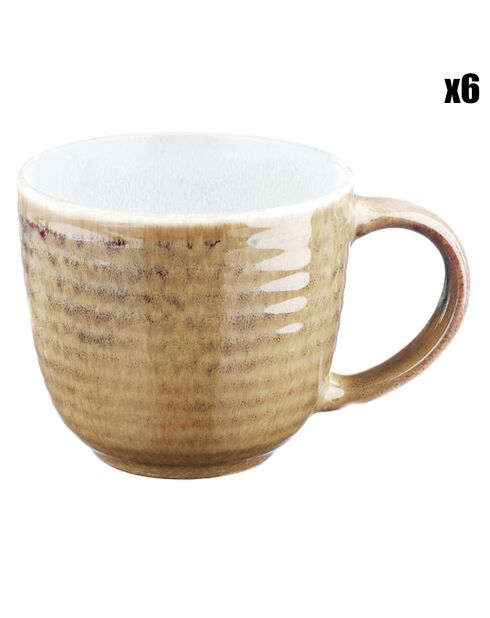 6 Mugs Cosmos beige/blanc nacré - 30 cl
