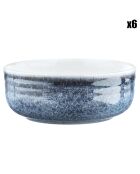 6 Bols Cosmos bleu/blanc nacré - D.15.5 cm