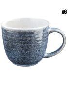 6 Mugs Cosmos bleu/blanc nacré - 30 cl