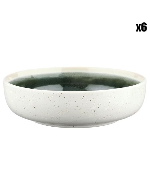 6 Bols Oxygen gris/vert bouteille/beige - D.17.5 cm