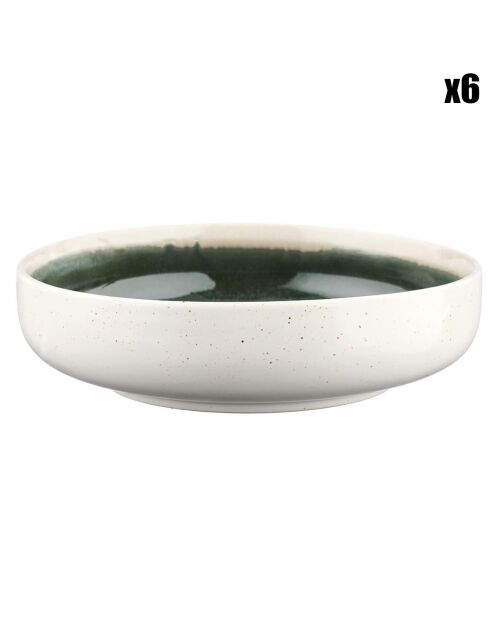 6 Bols Oxygen gris/vert bouteille/beige - D.22 cm