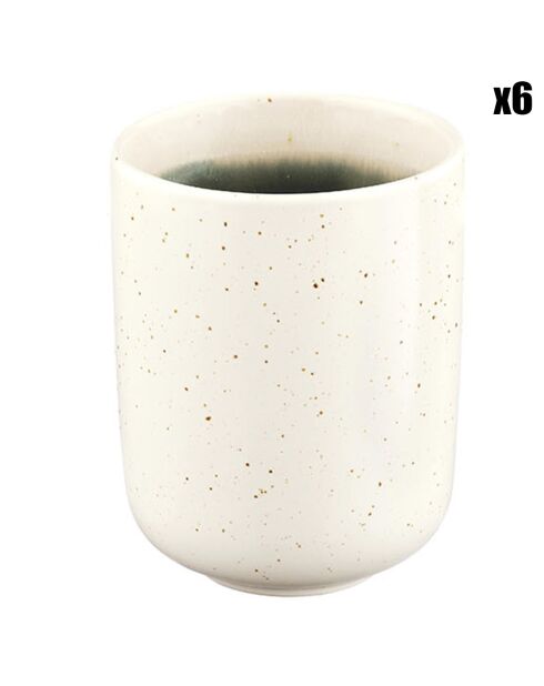 6 Mugs Oxygen gris/vert bouteille/beige - 30 cl