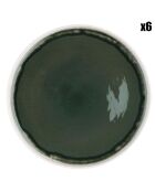 6 Assiettes Oxygen gris/vert bouteille/beige - D.27 cm