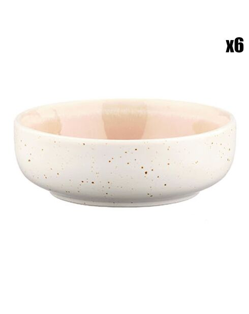 6 Bols Oxygen rose poudre/beige - D.9 cm