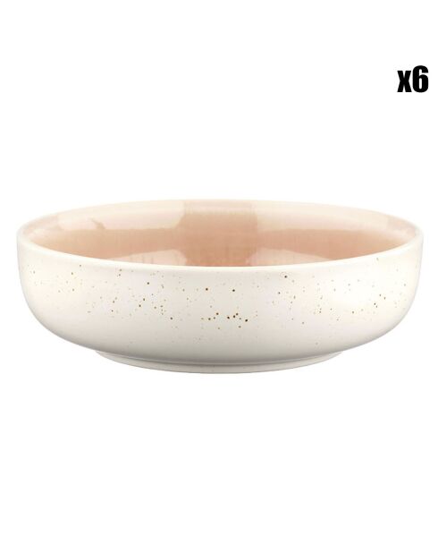 6 Bols Oxygen rose poudre/beige - D.17.5 cm