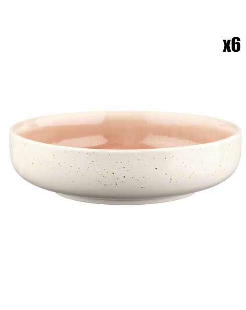 6 Bols Oxygen rose poudre/beige - D.22 cm