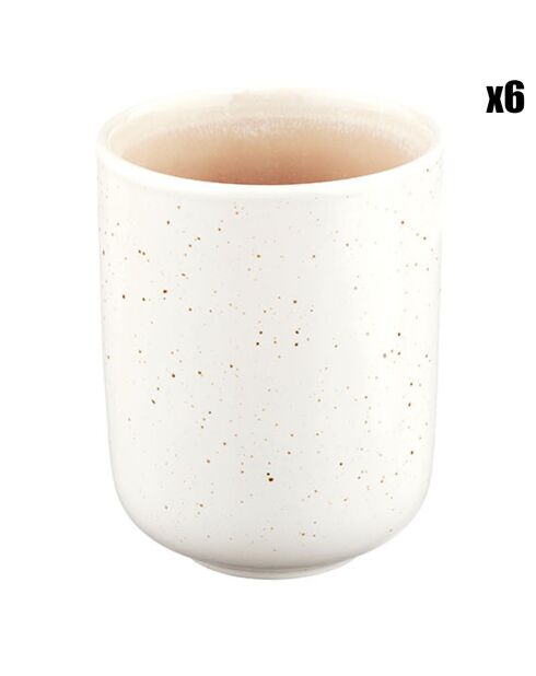 6 Mugs Oxygen rose poudre/beige - 30 cl