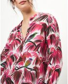 Blouse Carta imprimée tropical rose/blanc