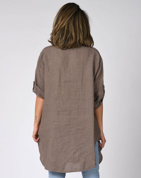 Chemise 100% Lin Charles taupe