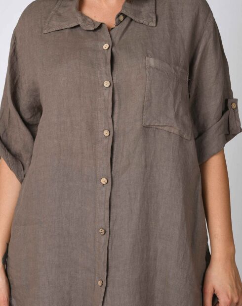 Chemise 100% Lin Charles taupe