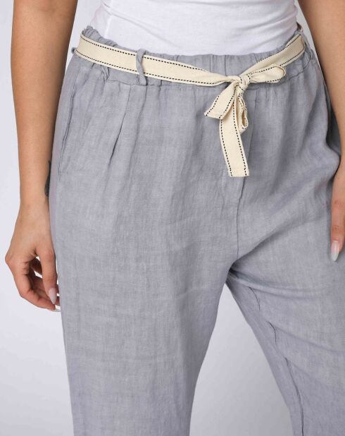 Pantalon 100% Lin Victor gris clair