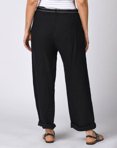Pantalon 100% Lin Victor marine