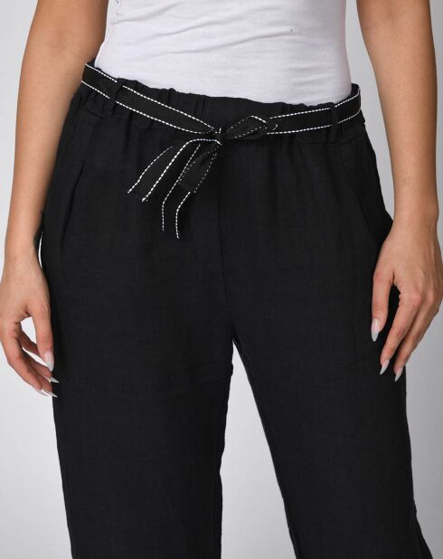 Pantalon 100% Lin Victor marine