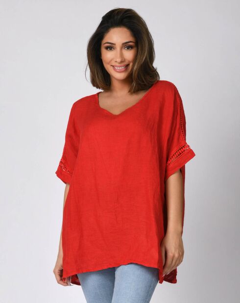 Tunique 100% Lin Alexis rouge