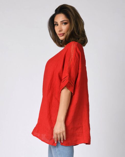 Tunique 100% Lin Alexis rouge