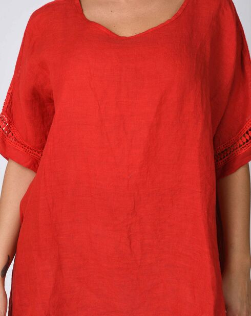 Tunique 100% Lin Alexis rouge