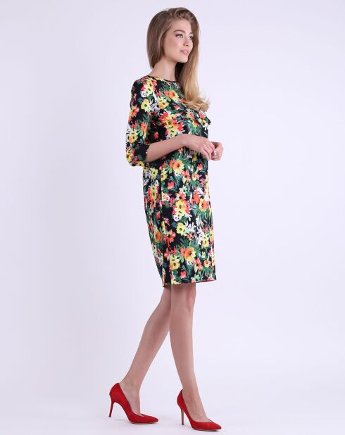 Robe à fleurs multicolore/noir