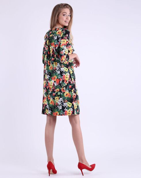 Robe à fleurs multicolore/noir