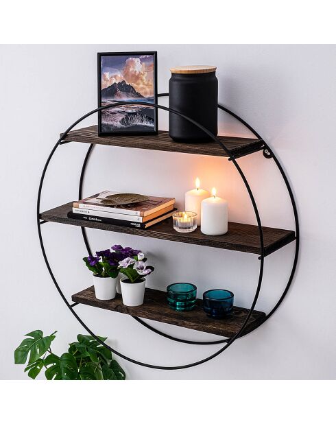 Etagère Murale Tulipa noire - 60x60x15 cm