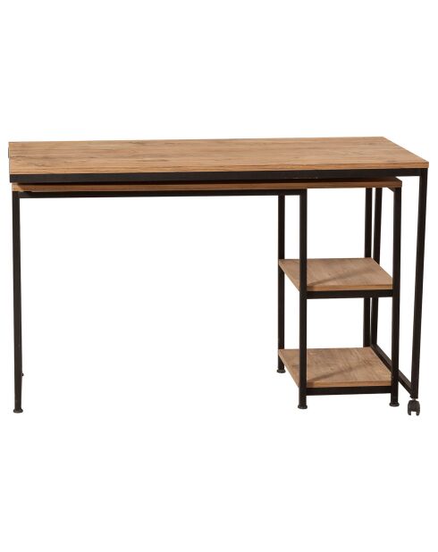 Bureau Bera beige/noir - 127x125x72 cm