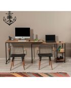 Bureau Bera beige/noir - 127x125x72 cm