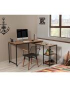 Bureau Bera beige/noir - 127x125x72 cm