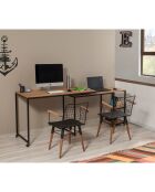 Bureau Bera beige/noir - 127x125x72 cm