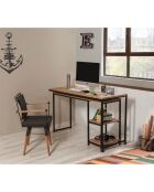 Bureau Bera beige/noir - 127x125x72 cm