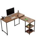 Bureau Bera beige/noir - 127x125x72 cm