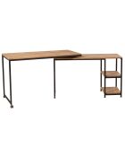 Bureau Bera beige/noir - 127x125x72 cm