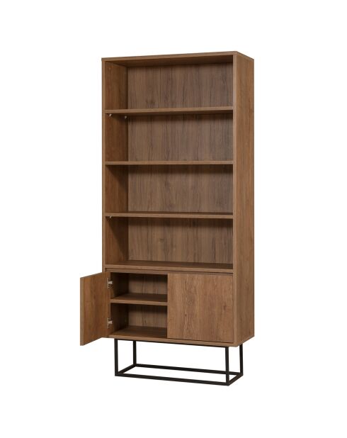 Bibliothèque Rea noir/marron - 80x36x182 cm