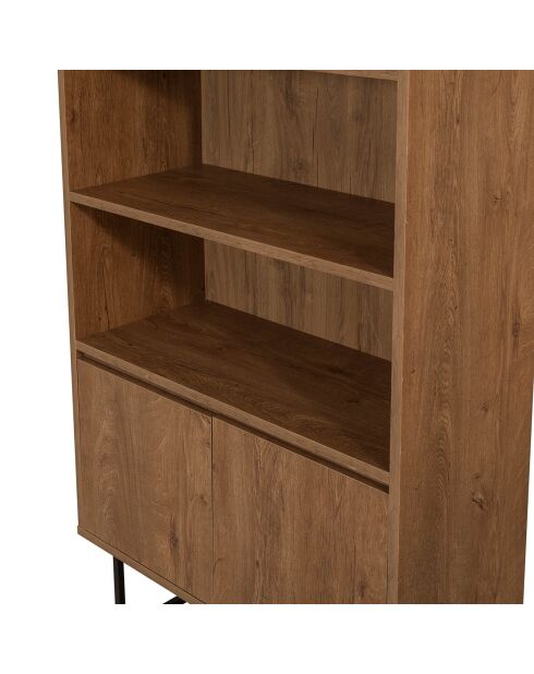 Bibliothèque Rea noir/marron - 80x36x182 cm