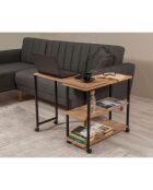 Table d'appoint sur roulettes Melin noir/marron - 70x76x66 cm