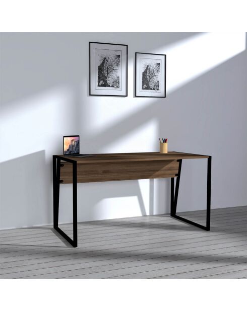 Bureau Kemer  noyer/noir - 140x70x74 cm