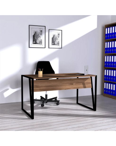 Bureau Kemer  noyer/noir - 140x70x74 cm