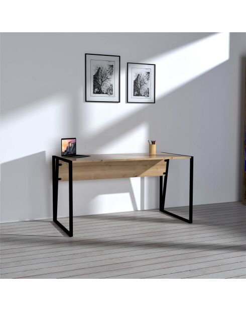 Bureau Cunda  noir/beige - 140x70x74 cm