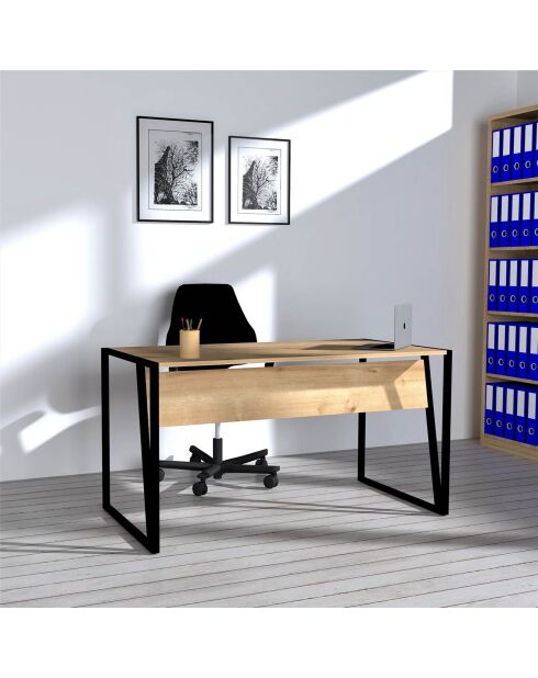 Bureau Cunda  noir/beige - 140x70x74 cm