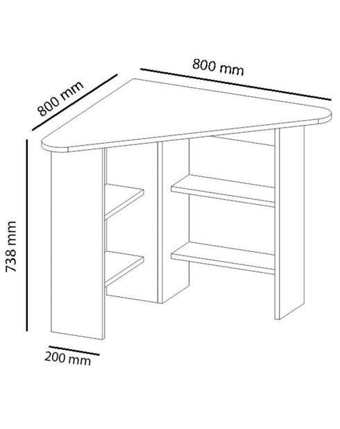 Bureau Corner  marron - 73.8x110x80 cm