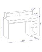 Bureau Eslem   blanc - 99.3x55x120 cm