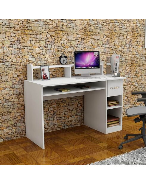 Bureau Eslem   blanc - 99.3x55x120 cm