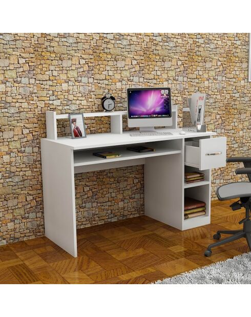 Bureau Eslem   blanc - 99.3x55x120 cm
